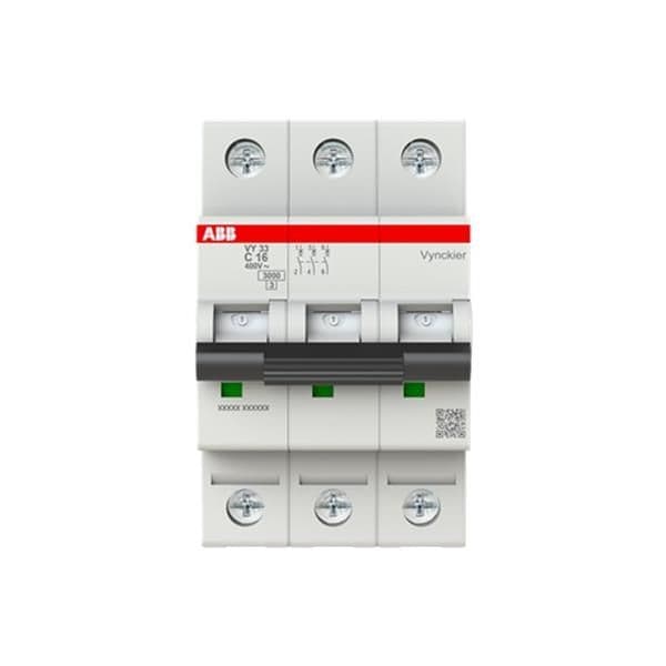 Disjoncteur VY30 3 pôles courbe C 16A 3kA vue 1
