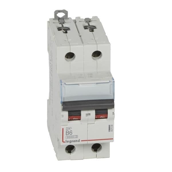 Disjoncteur DX³ 6000A / 10kA 2 pôles courbe B 06A 230 / 400V - 2 modules vue 1