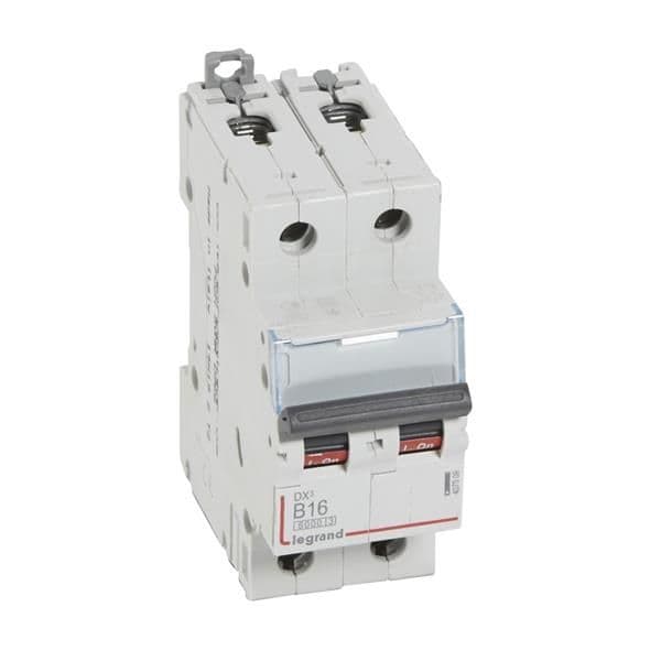 Disjoncteur DX³ 6000A / 10kA 2 pôles courbe B 16A 230 / 400V - 2 modules vue 1