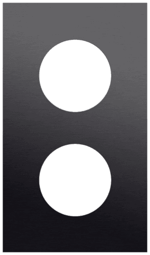 Plaque de recouvrement double, entraxe 60 mm, pour 2 prises de courant, Niko Rocker et Niko Toggle, alu black brushed vue 1