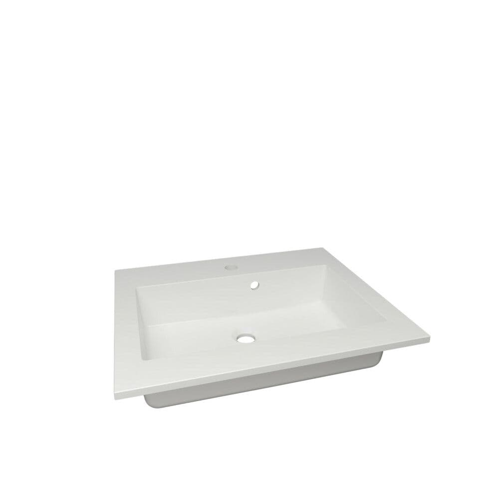 Van Marcke Don II tablette intégrée avec 1 lavabo encastré 600 x 500 mm blanc vue 1