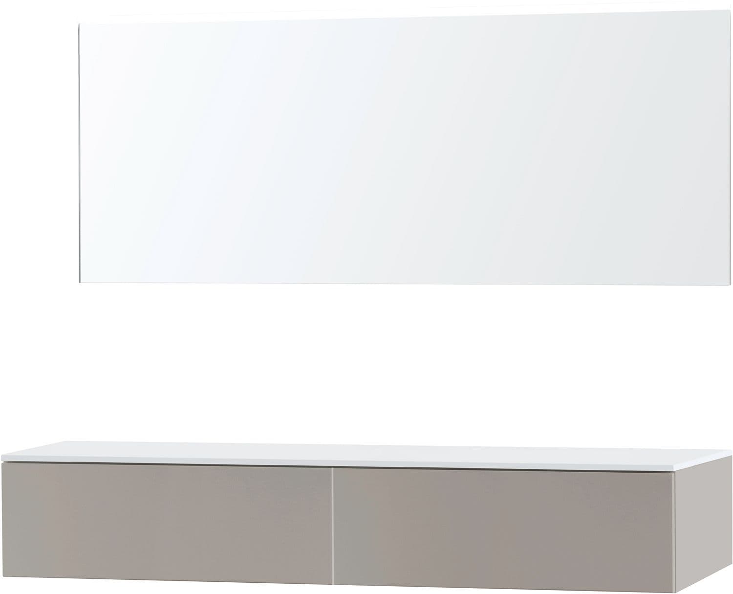 MEUBLE PURO DUO GRIS 180 1 TIROIR SOLID A POSER MIROIR vue 1