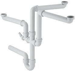 SIPHON EVIER GEBERIT 6/4"-40MM 3 CUVES vue 1