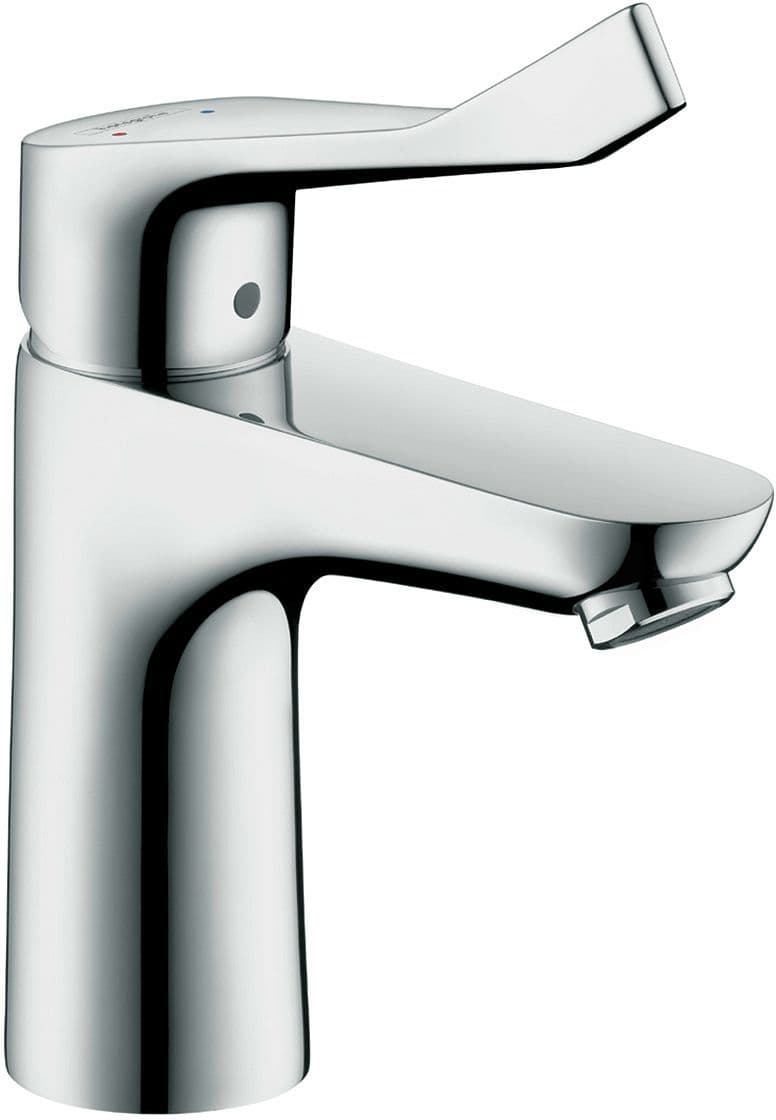 MITIGEUR LAVABO FOCUS 100 HG POIGNEE LONG VIDAGE AUTOMATIQUE CHROME vue 1