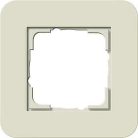 Cadre de finition Gira E3 Soft-Touch sable avec cadre de support Blanc brillant Soft-Touch vue 1