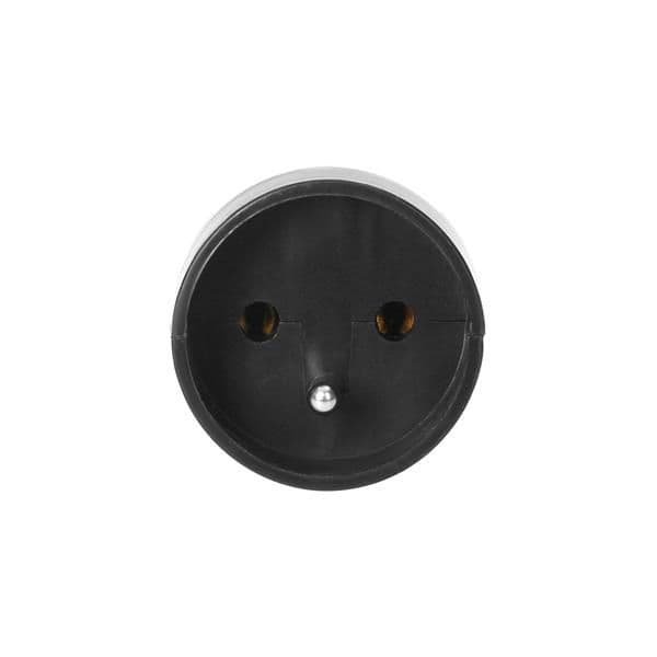 Fiche femelle 2 pôles + T 16A 250V Noire vue 1