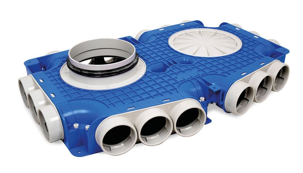 Vent-Axia TVG-63-160 collecteur raccord latéral 18 x D 63 mm D 160 mm H 80 mm vue 1