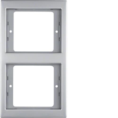 Plaque de recouvrement 2 postes pour montage vertical Berker K.5 Inox vue 1