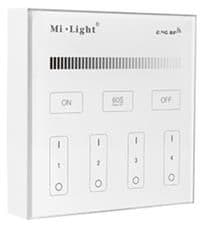 Emetteur RF 4 zones panel remote dimmable apparent bat. AAA x 2 86 x 86 x 20 vue 1