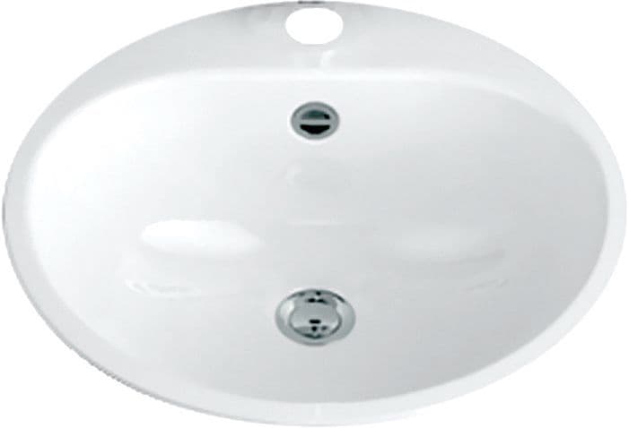 VASQUE A ENCASTRER ACIER AVEC TROU POUR ROBINET EW3 ALAPE BLANC vue 1