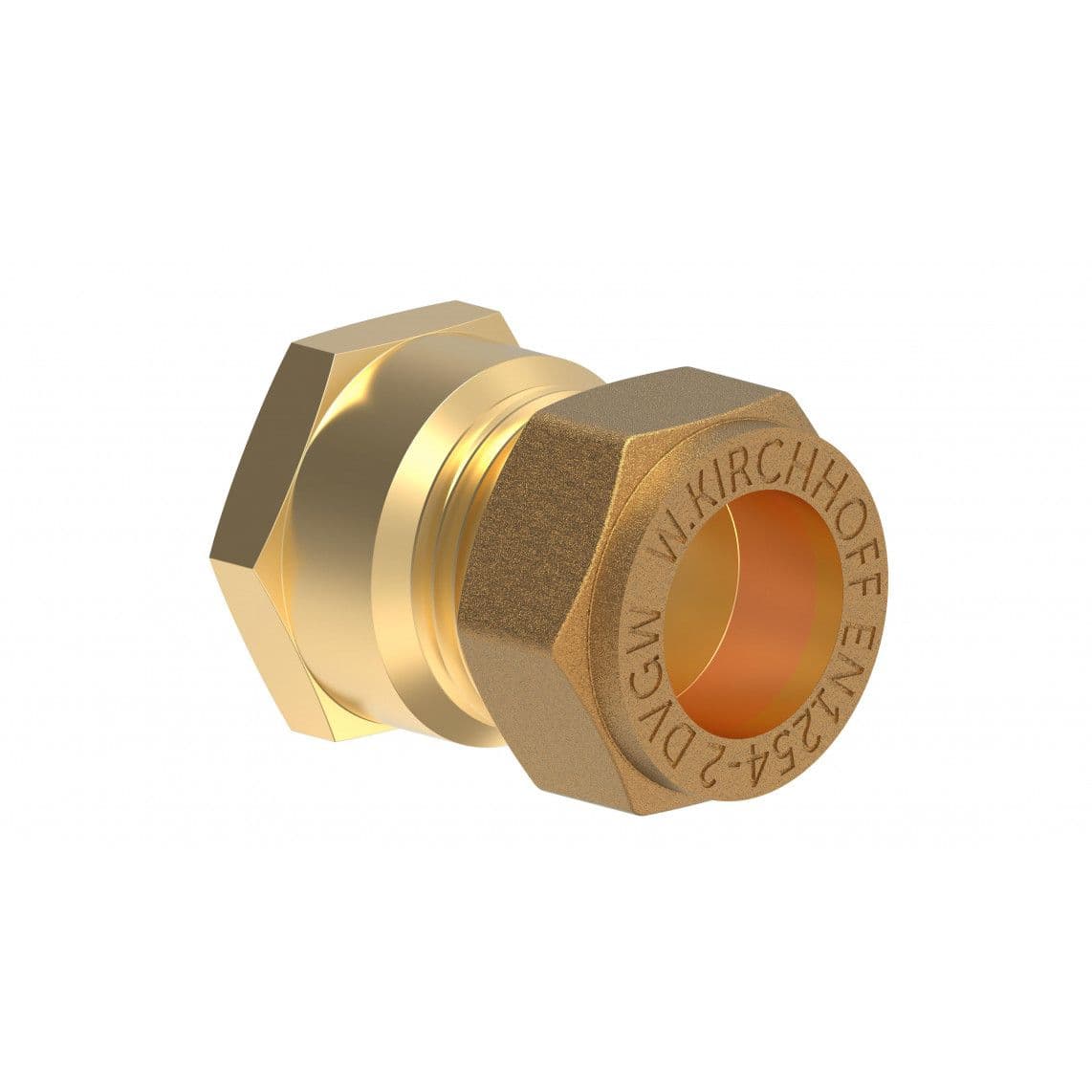 989456317 LT pièce intermédiaire, vierge, 18 mm x 1/2" F, raccord à serrer pour tube en cuivre, vue 1