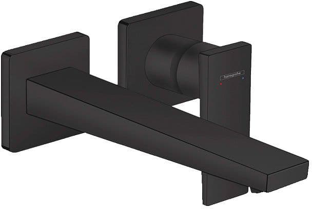 SET DE FINITION MITIGEUR MURAL LAVABO METROPOL HG 225MM MAT ZWART vue 1