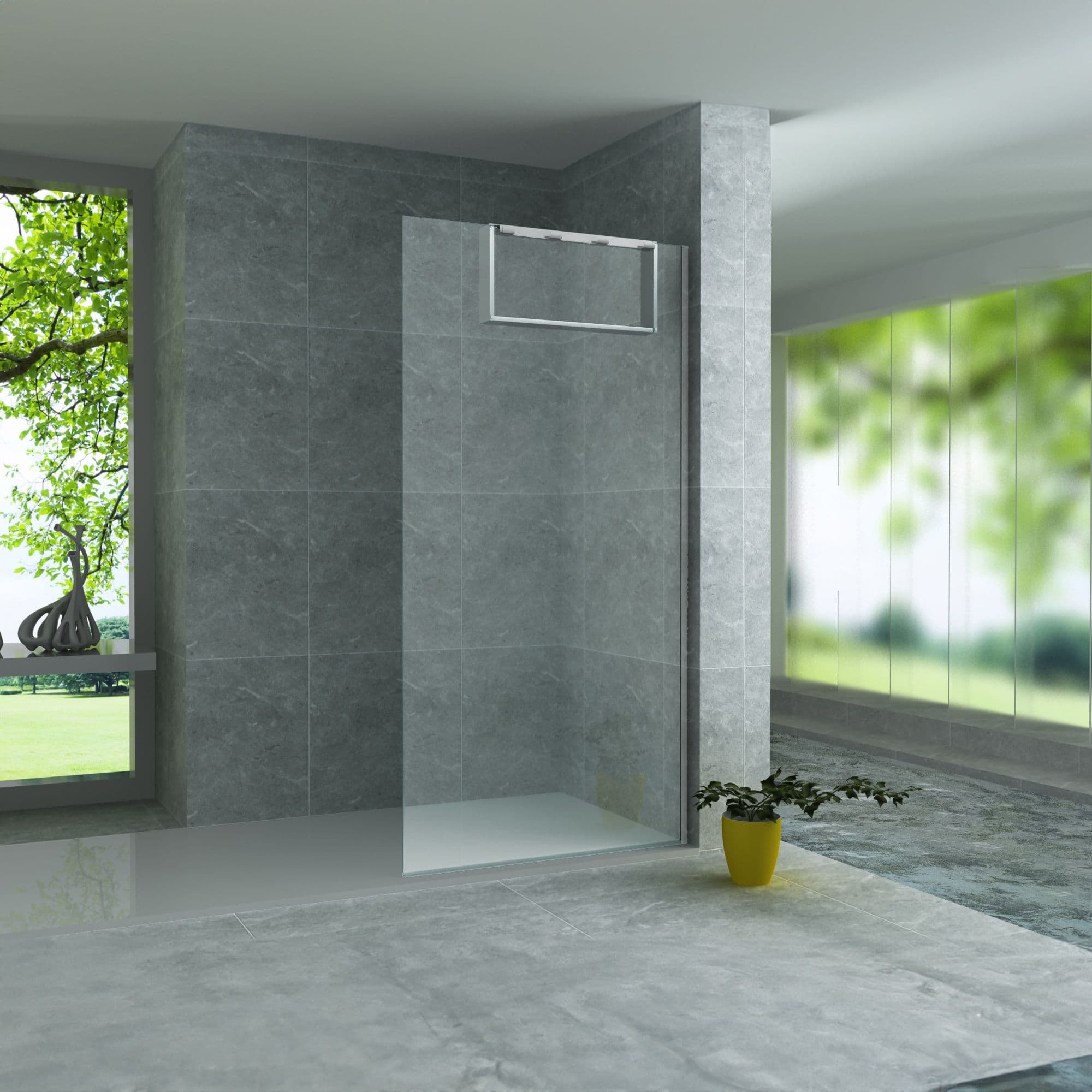 NICHE DE SURFACE POUR PAROI DE DOUCHE - 4 CROCHETS À SERVIETTES - ALUMINIUM - 60X30X8 CM - ALUMINIUM BRILLANT vue 1