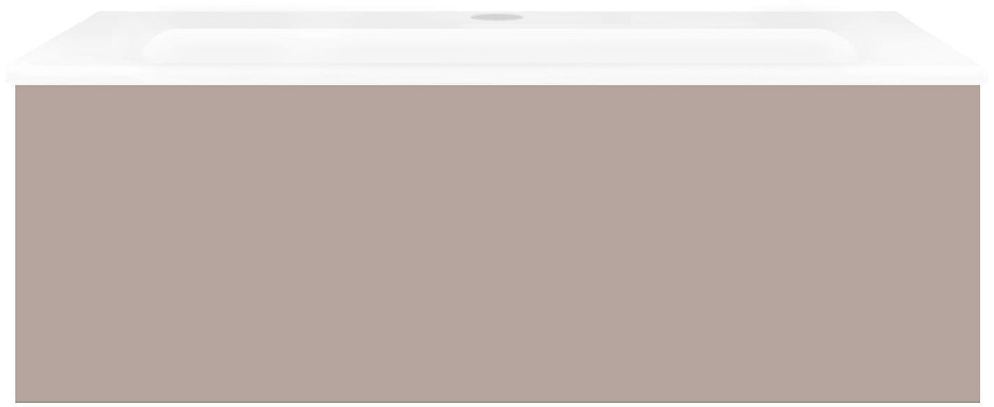 SOUS MEUBLE COFFEE 1 TIROIR 90 GRIS BASALTE MAT+LAVABO PORCELAINE BLANC vue 1