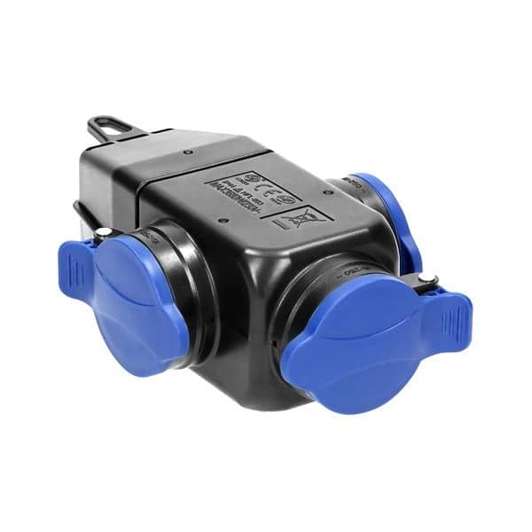 Prise triple 3 x 250Vac / 16A; IP44 vue 1
