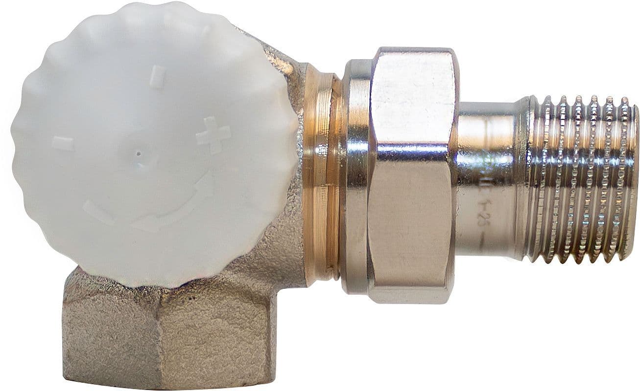 THERMOST.RADIATORKRAAN V-EXACT II HEIMEIER DUBBEL LINKS 1/2" HAAKS vue 1