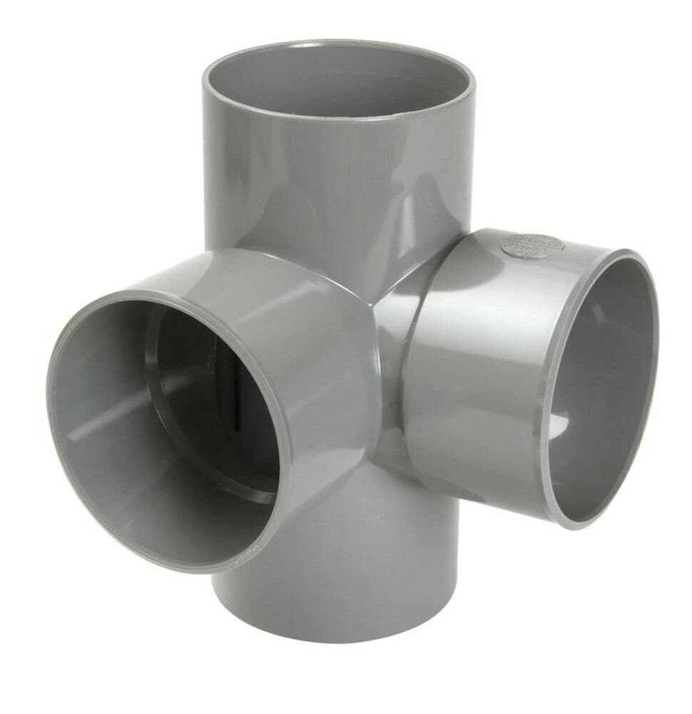 Nicoll raccord à coller PVC Té double équerre 87,3° FF D 40 gris vue 1