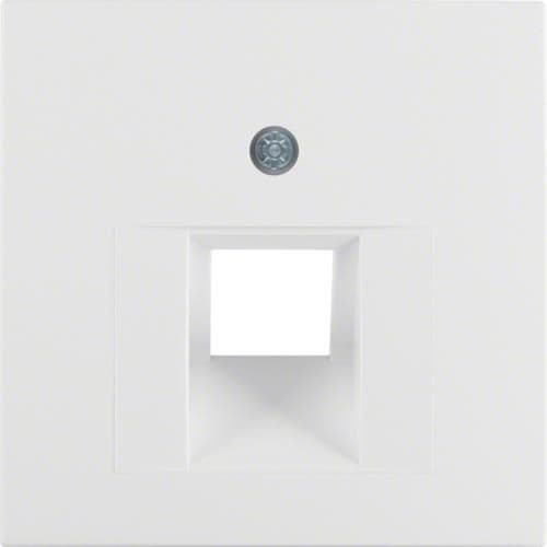 Enjoliveur pour prise informatique simple Berker S.1 / B.3 / B.7 Blanc polaire, mat vue 1