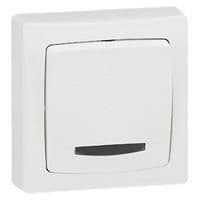 Oteo interrupteur 2 directions à voyant 10A - 250V - complet vue 1