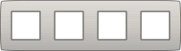 Plaque quadruple horizontale entraxe 71mm Light Grey vue 1