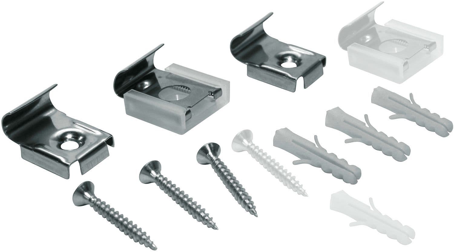ATTACHES MIROIR CHROME 4 PIECES vue 1