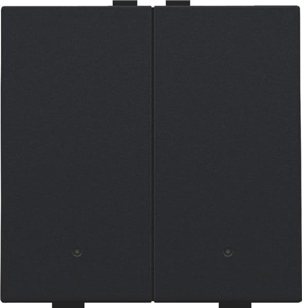 Bouton - poussoir double avec Led et capteurs de confort pour Niko Home control, Black coated vue 1