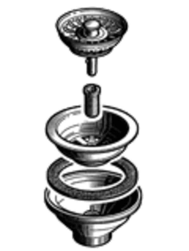 Van Marcke Pro bonde grille sans trop-plein évier 1 cuve 3 1/2" vue 1