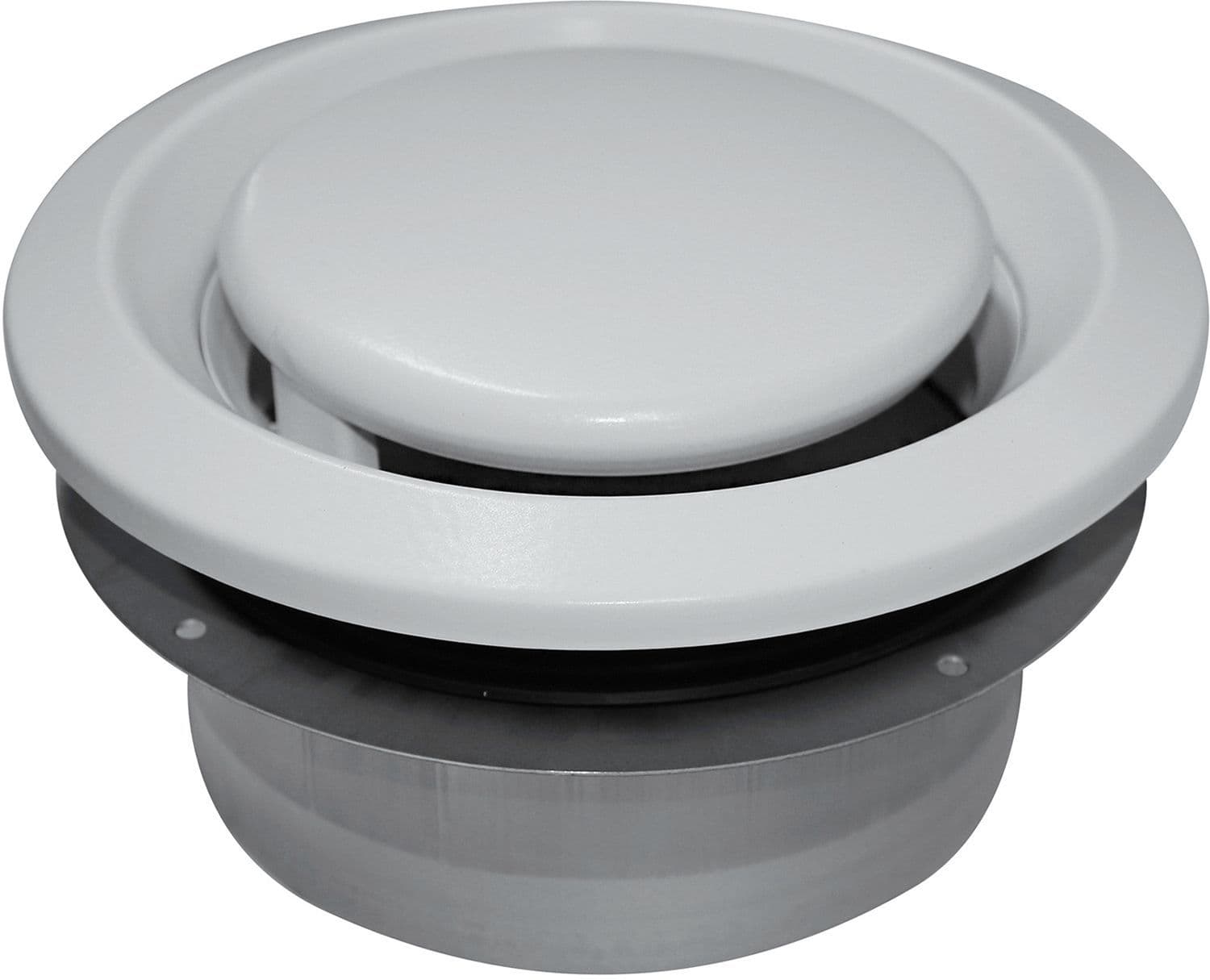 BOUCHE D'EXTRACTION REGLABLE BEM S&P VENTILATION TYPE D 120M³/H 125MM METAL BLANCHE vue 1