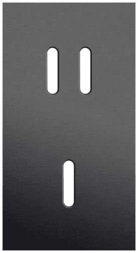 Plaque de recouvrement double, verticale 71 mm d'entraxe, pour une fonction de commutation double et une simple, Niko Rocker alu black brushed vue 1