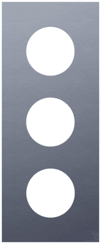 Plaque de recouvrement triple , entraxe 60 mm, pour 3 prises de courant, Niko Rocker et Niko Toggle, alu blue grey brushed vue 1