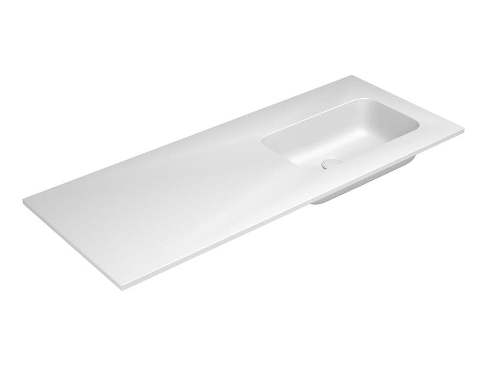 Van Marcke by Falper Fin tablette 1lavabo droite L1205xW505xH143mm blanc mat vue 1