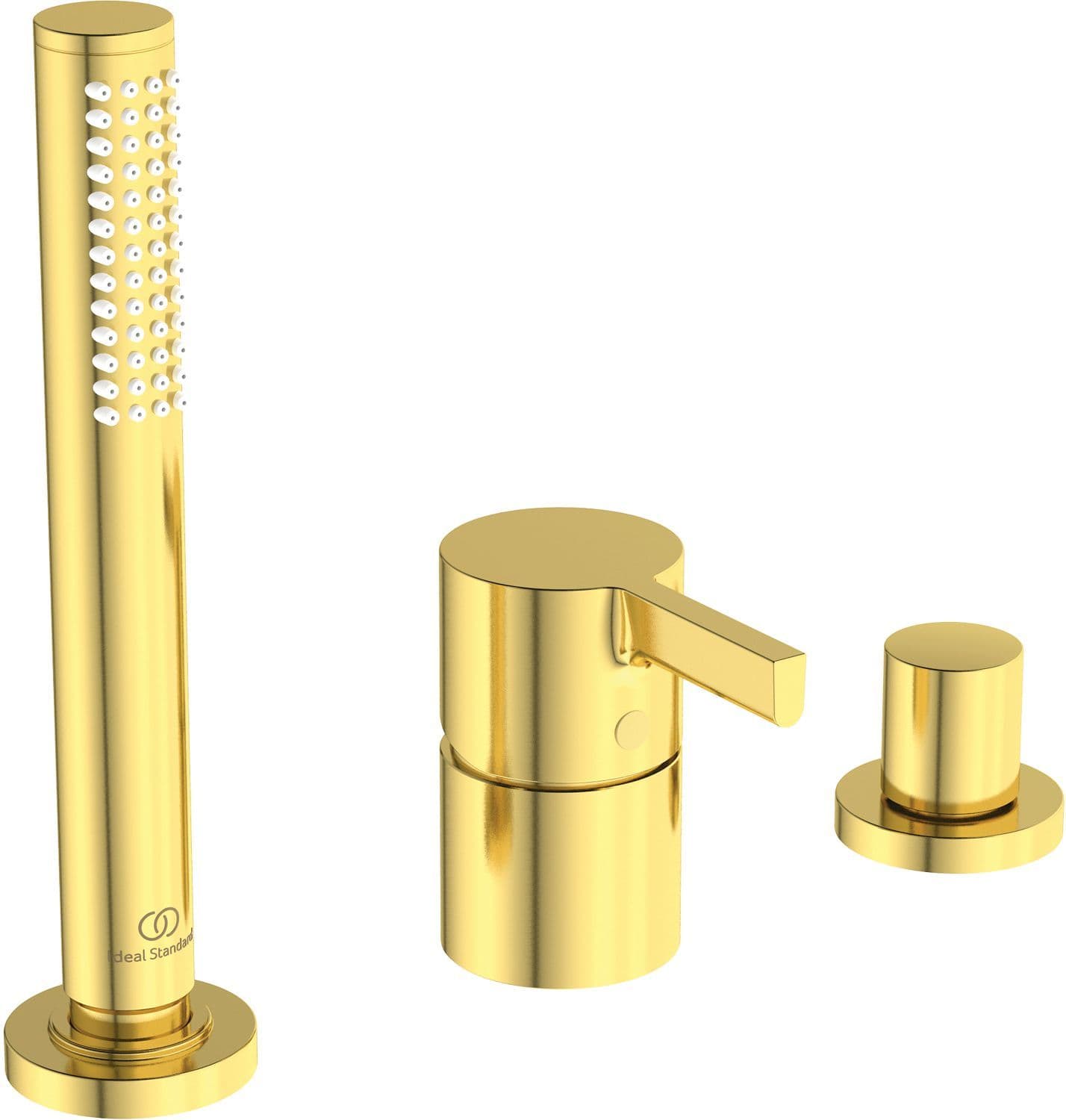 3TROU MELANGEUR BORD DU BAIN POUR REMPLISAGE PAR TROP-PLEIN JOY IS BRUSHED GOLD vue 1