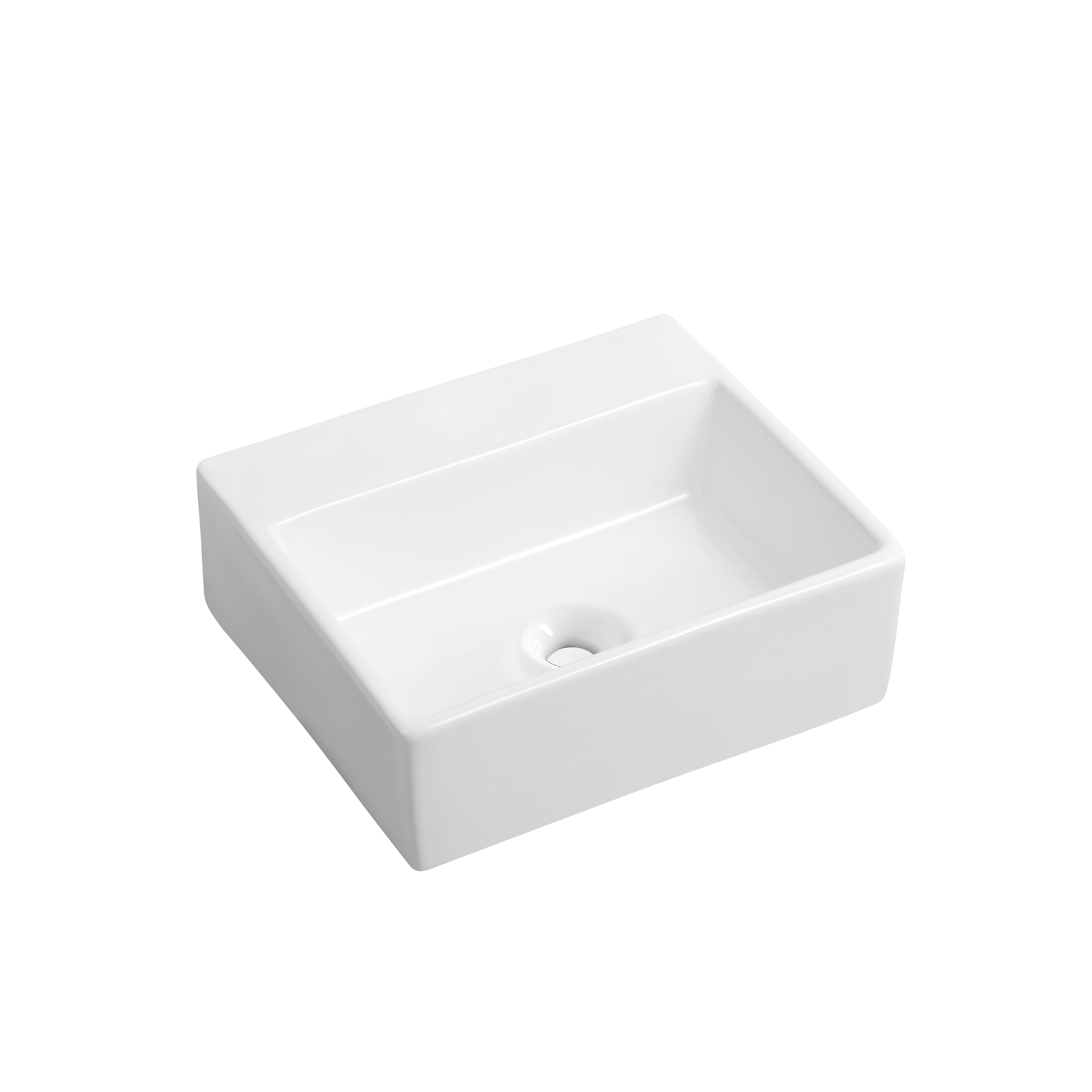 ALONI LINI LAVE-MAINS – SANS TROP-PLEIN – SANS TROU DE ROBINET – CÉRAMIQUE – 33,5X11,5X29CM – BLANC BRILLANT vue 1