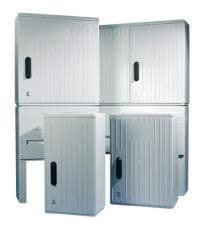 Armoire de trottoir Din2 - 850 / 320 - Ral 7035, porte rayée LSOH vue 1