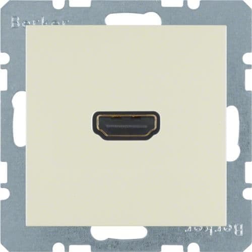 Prise Hdmi avec fiche de connexion 90° Berker S.1 / B.3 / B.7 Blanc, brillant vue 1
