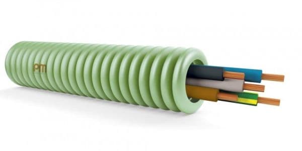 Tube précâblé H07Z1-U 5G2.5 diamètre 20mm full Lsoh en rouleau de 100m classe CPR: CCA s1bd1a1 vue 1