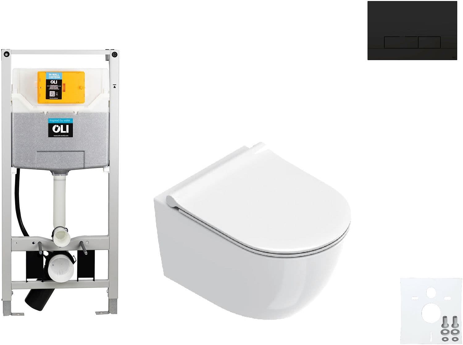 WALLFIX OLI WC SUSPENDU SFERA 50 CATALANO SLIM SEAT GLAM MAT NOIR vue 1