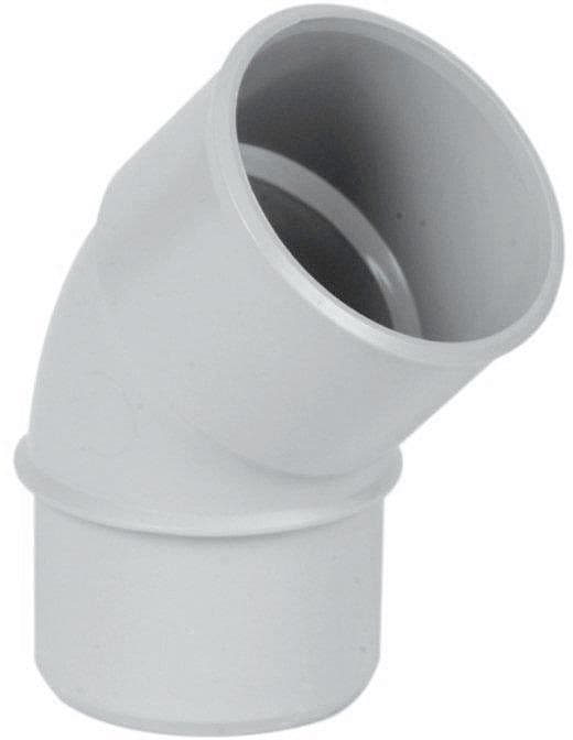 COUDE PVC GRIS CLAIR ROND 45° 80MM vue 1