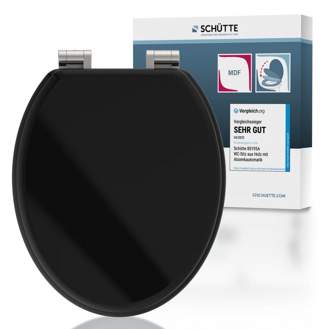 80106 abattant WC en MDF SPIRIT BLACK, avec frein de chute vue 1