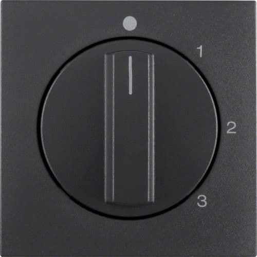 Enjoliveur avec bouton rotatif pour interrupteur 3 paliers avec position 0 S.1 / B.3 / B.7 Anthrac vue 1
