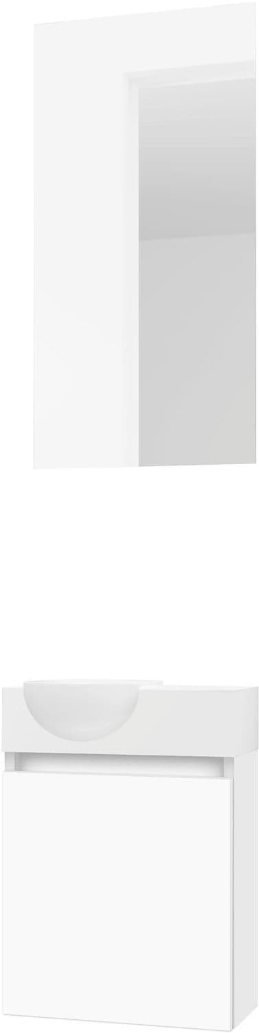 LAVE-MAINS FORM MINI QUO GAUCHE / 1 PORT/MIROIR BLANC vue 1