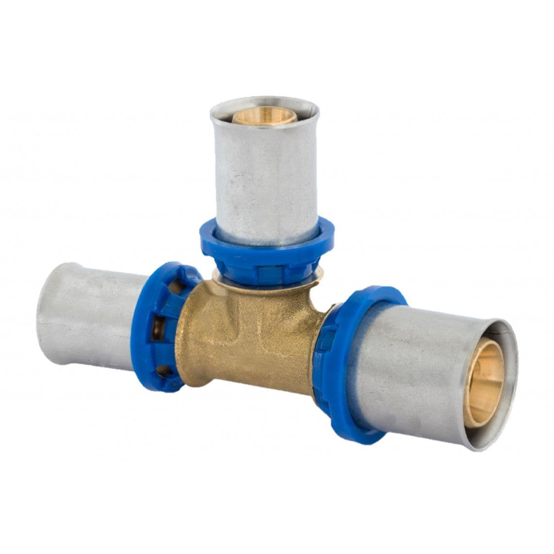988718355 LT Té de réduction, vierge, 26 mm x 20 mm x 26 mm, raccord à sertir pour tube multicouche vue 1