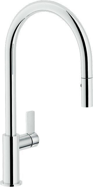 MITIGEUR CUISINE FLAG BAC HAUT COUDE+DOUCHETTE CHROME vue 1