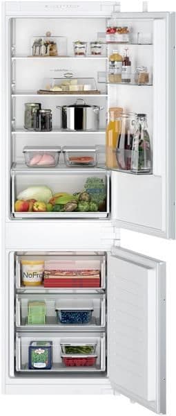 Réfrigérateur - intégrable IQ100 combi-bottom - 177,5cm NoFrost, classe E, 35dB, freshBox, Led displ vue 1