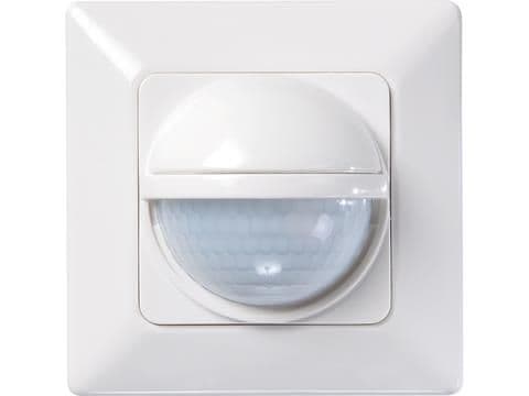 Détecteur de mouvement Blanc mural 200° 1 canal Triac 2 fils 8m IP40 400W halogène vue 1