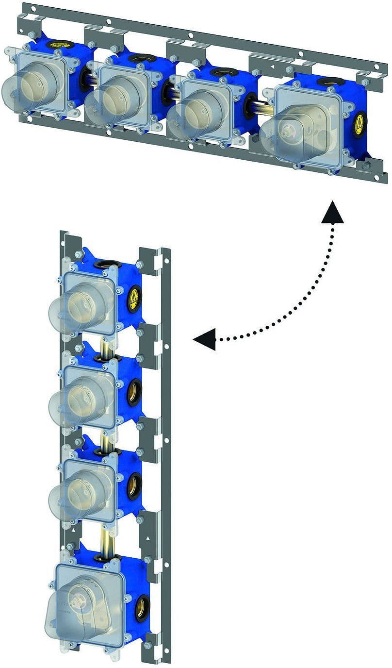 CORPS A ENCASTRER POUR MITIGEUR THERMOSTATIQUE BAIN/DOUCHE (3SORTIES) PAFFONI HORIZONTAL ET VERTICAL vue 1