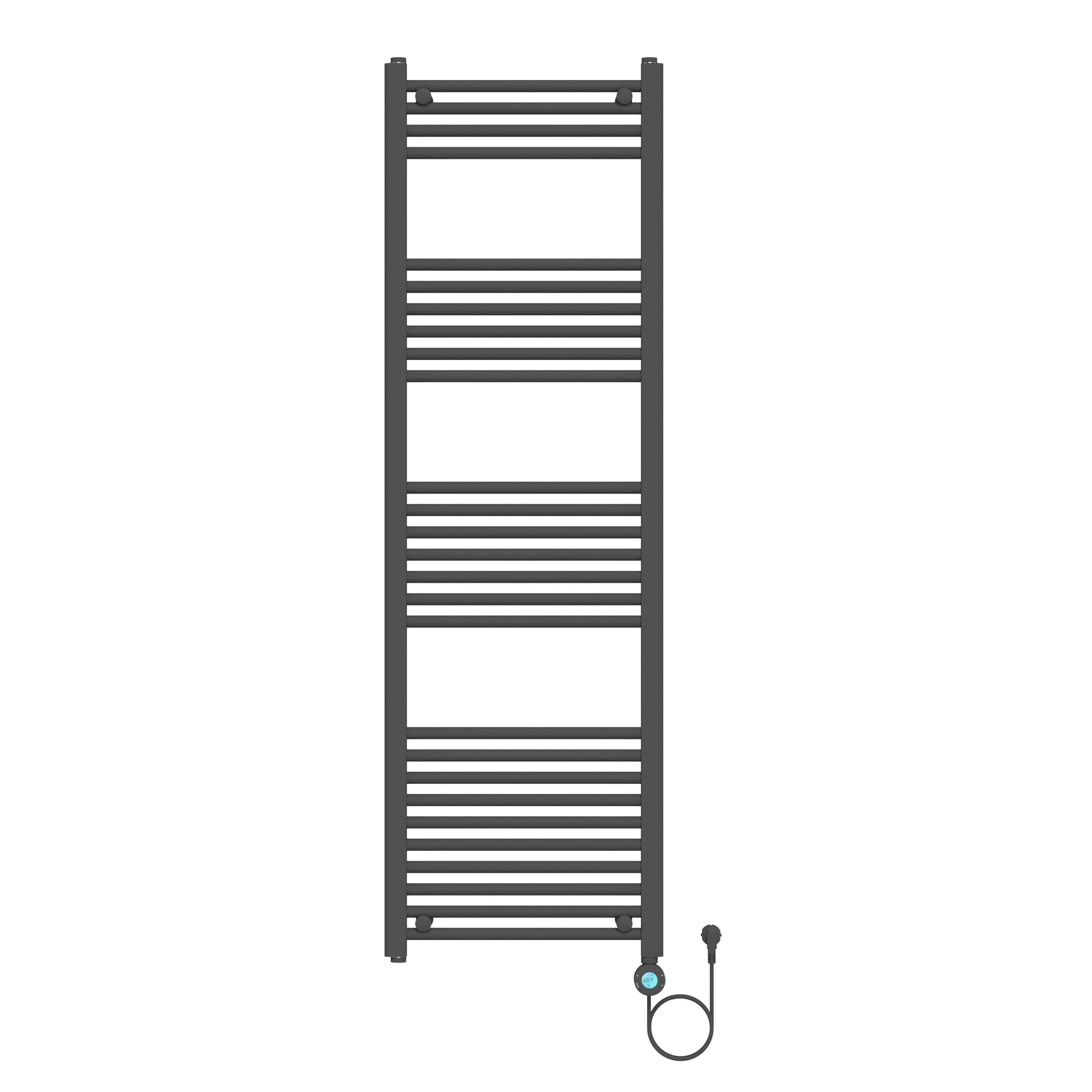 BELRAD SÈCHE-SERVIETTES ÉLECTRIQUE – AVEC THERMOSTAT NUMÉRIQUE PROGRAMMABLE – SMART WIFI - RACCORD À DROITE – 900W – 1600X500 MM – NOIR MAT vue 1
