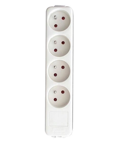 Bloc multiprises 4 x - Ivoire sans câble vue 1