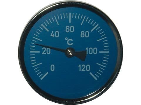 Thermomètre bleu 0 - 120°C diamètre 80mm vue 1