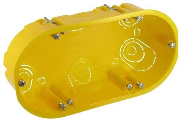 Boîte double 45mm Jaune pour parois creuses vue 1